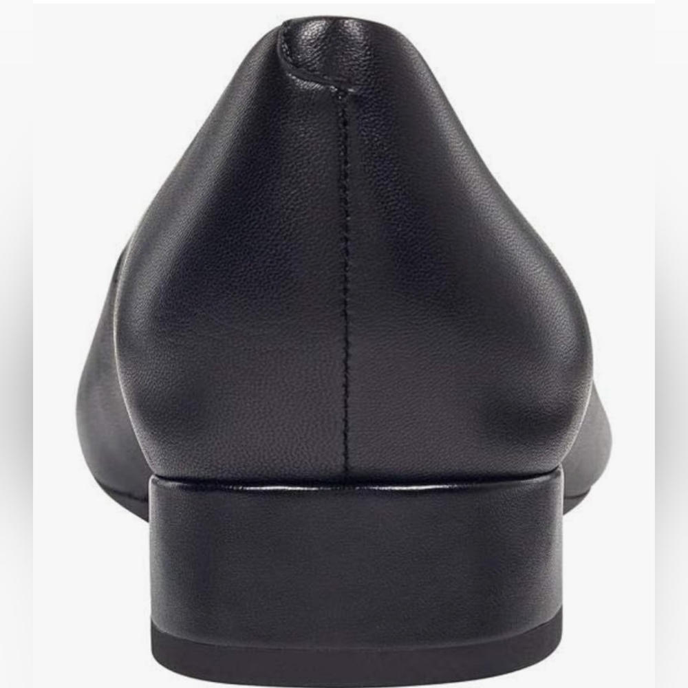 EasySpirit CALDISE Pump Black Leather PointedToe SlipOn BlockHeel Size 8 1/2 NIB - Picture 4 of 16